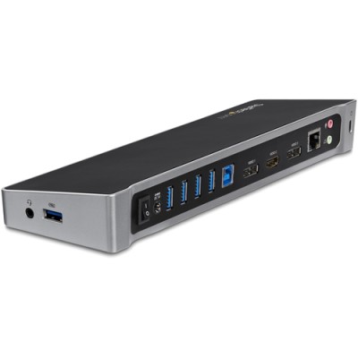 StarTech.com Docking station USB 3.0 a tre monitor - 1x HDMI - 2x DisplayPort - Dock portatile con Hub USB integrata a 5 porte e