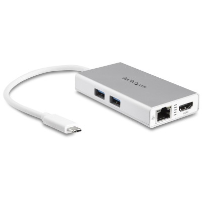 StarTech.com Adattatore USB-C Multiporta - Docking Station da viaggio USB-C con HDMI 4K - 60W Alimentazione Pass-Through, GbE, H