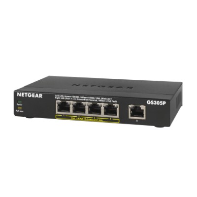 NETGEAR GS305Pv2 Non gestito Gigabit Ethernet (10/100/1000) Supporto Power over Ethernet (PoE) Nero