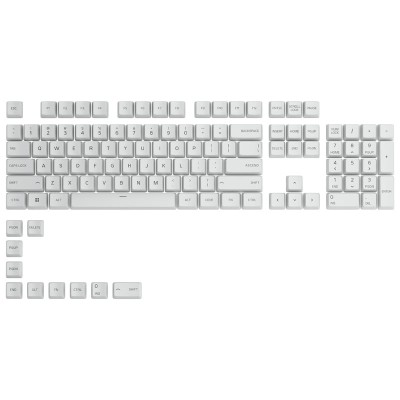 Glorious PC Gaming Race  GPBT Keycaps - 114 Tasti in PBT, ANSI, Layout US, Arctic White