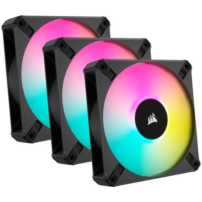 Corsair iCUE AF120 RGB ELITE, Nero, 3 Pezzi, Lighting Node Core Incluso - 120mm