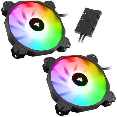 Corsair iCUE SP140 RGB ELITE Performance 140mm PWM Fan, Dual Pack - 140 mm