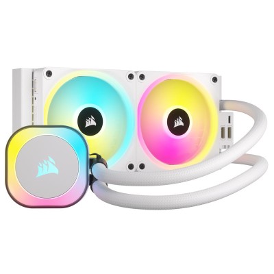 Corsair iCUE LINK H100i RGB AIO - Liquid CPU Cooler - 240 mm, Bianco