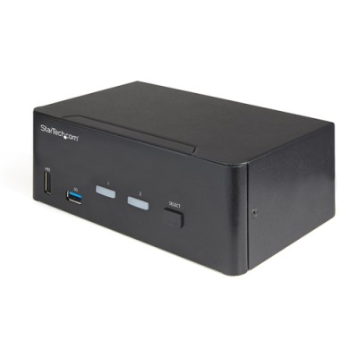 StarTech.com KVM Switch HDMI a 2 porte e doppio monitor 4K 60Hz Ultra HD HDR - Switch KVM per computer desktop HDMI 2.0 con 2 po