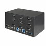 StarTech.com KVM Switch DisplayPort a due porte e triplo monitor DP - 4K 60Hz UHD HDR - KVM DP 1.2 per computer desktop con hub 