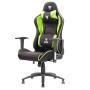 iTek Gaming Chair PLAYCOM FM20 -  Tessuto, Doppio Cuscino - Nero/Verde