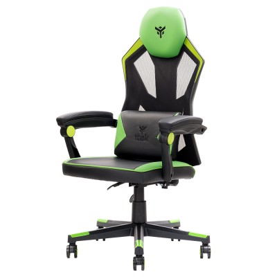 iTek Gaming Chair 4CREATORS CF50 - PVC + Mesh - Nero/Verde