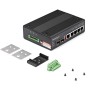 StarTech.com Switch rete LAN industriale a 6 porte - 4 porte PoE RJ45 + 2 slot SFP 30W - 10/100/1000Mbps Power over Ethernet - C