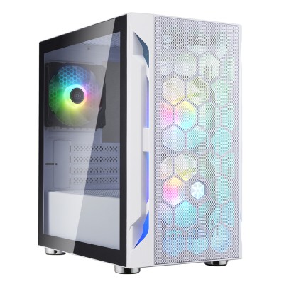 Silverstone SST-FAH1MW-PRO Fara H1M Pro Micro-ATX, ARGB, Tempered Glass  - Bianco