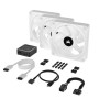 Corsair iCUE LINK QX120 RGB Series, Ventola PWM, Kit 3 Ventole - 120mm, Bianco