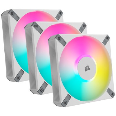 Corsair iCUE AF120 RGB ELITE, Bianco, 3 Pezzi, Lighting Node Core Incluso - 120mm