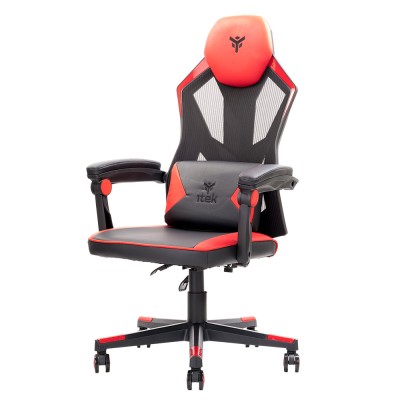 iTek Gaming Chair 4CREATORS CF50 - PVC + Mesh - Nero/Rosso