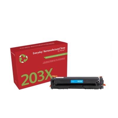 Everyday Rigenerato Toner Ciano di Xerox per HP 203X (CF541X), Alta capacità