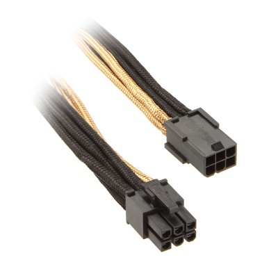 Silverstone Prolunga 6-Pin 250mm - Oro/Nero