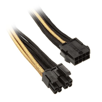 Silverstone Prolunga / Adattatore EPS-8pin - EPS/ATX-4+4pin, 300mm - Oro/Nero