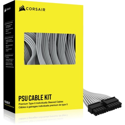 Corsair Premium Sleeved DC Cable Kit Starter, Type 5 (Generation 5) - Bianco