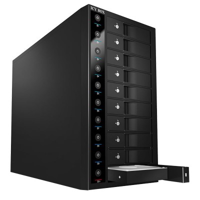 Icy Box IB-3810U3 Box 10-bay SINGLE con USB 3.0 / eSATA - Nero