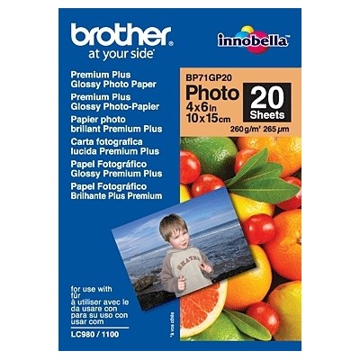 Brother BP71GP20 Premium Glossy Photo Paper carta fotografica Bianco