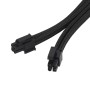 Silverstone Prolunga 8 pin (4+4) EPS , 300mm - Sleeved Nero