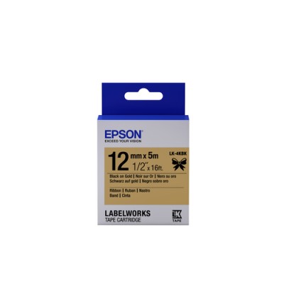 Epson Nastro satinato per etichettatrici LK-4KBK nero/oro 12 mm (5 m)