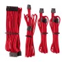 Corsair Premium Sleeved DC Cable Kit Starter, Type 4 (Generation 4) - Rosso