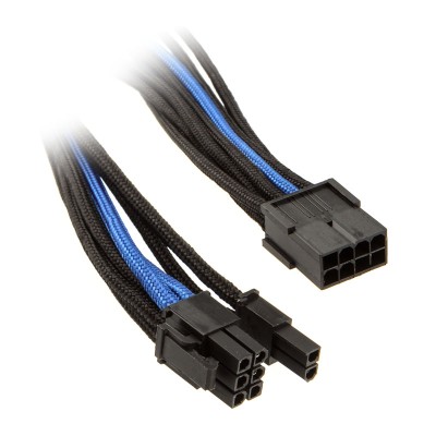 Silverstone Prolunga / Adattatore PCIe 8pin - PCIe 6+2pin, 250mm - Blu/Nero