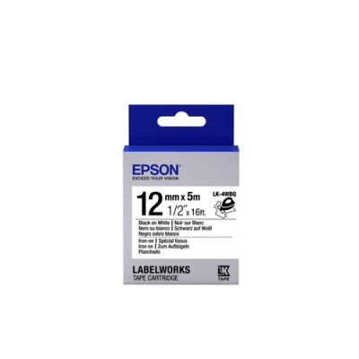 Epson Nastro fondo Bianco per testo Nero, Iron On 12/5 LK-4WBQ