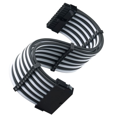 Silverstone Prolunga 24 pin ATX, 300mm - Sleeved Nero/Bianco