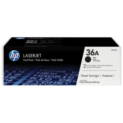 HP Confezione da 2 cartucce originali di Toner nero LaserJet 36A