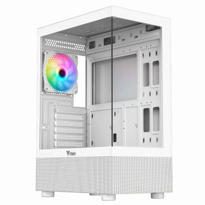 iTek Case Showbui 33W, Vetro Temperato - Bianco