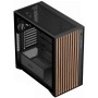 iTek Case WOODY, Vetro Temperato - Nero/Legno