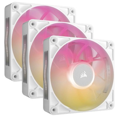 Corsair iCUE LINK RX120 MAX RGB, Ventola PWM - 120mm Thick Fan, Triple Fan Kit - Bianco