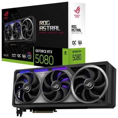 Asus ROG Astral GeForce RTX 5080 16GB OC Edition, 16384 MB GDDR7, DLSS 4